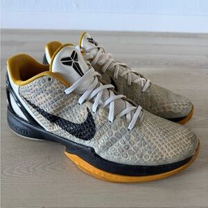 Nike Zoom Kobe 6 'White Del Sol' 2021 Yellow Black 429659-103 Men’s Size 10.5